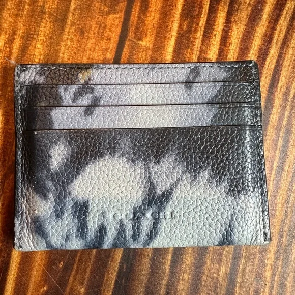 Coach Navy Leather Card Holder - Picture 2 of 3